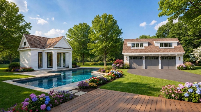 House with pool house